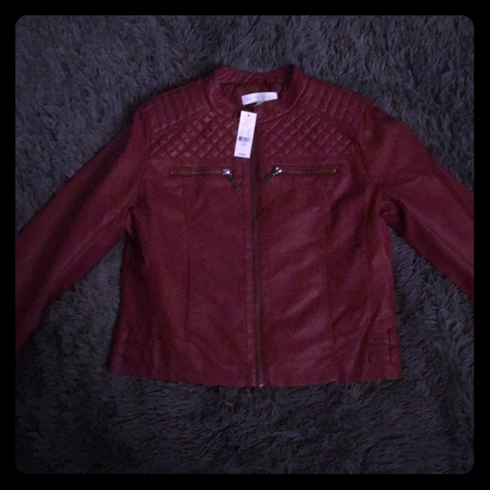 New York and company leather jacket size large.